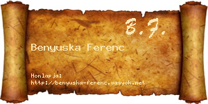 Benyuska Ferenc névjegykártya