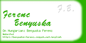 ferenc benyuska business card
